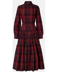 Polo Ralph Lauren - Belted Plaid Cotton-Blend Shirt Dress - Lyst