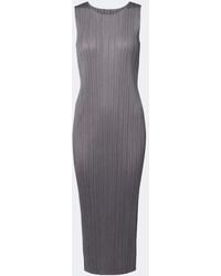 Pleats Please Issey Miyake - Basics Pleated Midi Dress - Lyst
