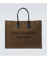 Saint Laurent Tote Bag Rive Gauche aus Canvas - Mehrfarbig