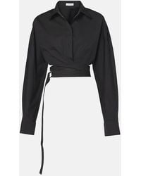 Alaïa - Camisa Cropped De Popelin De Algodon - Lyst