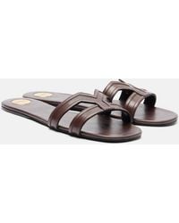 Saint Laurent - Mabrouka Leather Sandals - Lyst