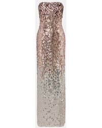 Jenny Packham - Lucille Sequined Strapless Gown - Lyst