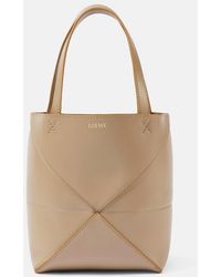 Loewe - Puzzle Fold Mini Leather Tote Bag - Lyst