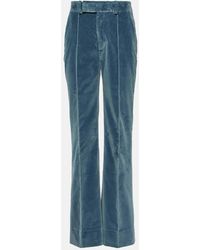 FRAME - The Slim Stacked Velvet Pants - Lyst