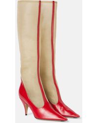 The Row - Stiefel Aus Mesh Und Leder - Lyst