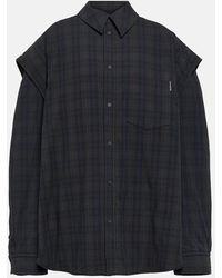 Balenciaga - Camicia oversize in cotone a quadri - Lyst