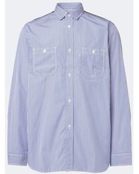 Junya Watanabe - Paneled Striped Cotton Shirt - Lyst