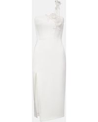 David Koma Floral Aplique Wrap Dress In White Lyst UK David Koma Floral Aplique Wrap Dress In White Lyst UK