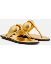 Emilio Pucci - Metallic Leather Thong Sandals - Lyst