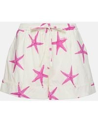 Valentino - Starfish Cotton Poplin Shorts - Lyst