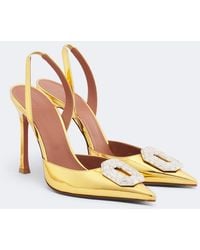 AMINA MUADDI - Camelia Mirrored Leather Slingback Pumps - Lyst