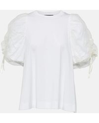 Simone Rocha - T-shirt in cotone e tulle con fiocco - Lyst