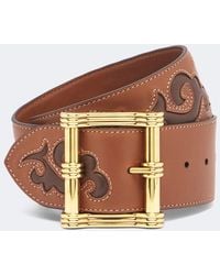 Etro - Embroidered Leather Belt - Lyst