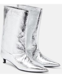Jil Sander - Metallic Leather Ankle Boots - Lyst