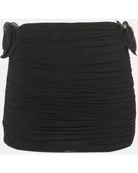 Magda Butrym - Floral-Applique Ruched Miniskirt - Lyst
