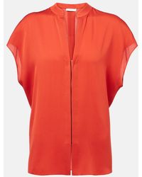 Vince - Silk-Blend Blouse - Lyst