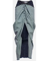 Alaïa - Maxirock Aus Denim - Lyst