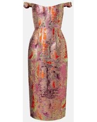 Markarian - Amina Brocade Off-Shoulder Midi Dress - Lyst