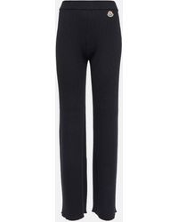 Moncler - High-rise Wool-blend Straight Pants - Lyst