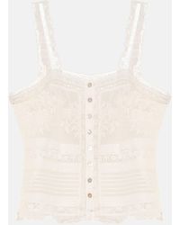 LoveShackFancy - Sully Cotton-lace Top - Lyst