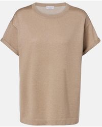 Brunello Cucinelli - Lurex Cashmere And Silk-Blend T-Shirt - Lyst