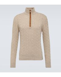 Loro Piana - Mezzocollo Cable-knit Cashmere Sweater - Lyst