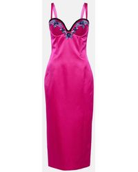 Miss Sohee - Embellished Satin Midi Dress - Lyst