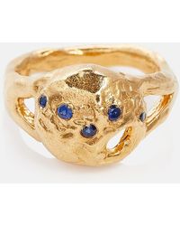 Alighieri - The Sapphire's Patch 24kt Gold-plated Ring With Sapphires - Lyst
