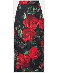 Dolce & Gabbana - Floral Pencil Skirt - Lyst