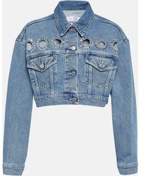 7 For All Mankind - Veste raccourcie Babe en jean a ornements - Lyst