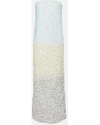La Fuori - Embellished Silk Bustier Dress - Lyst