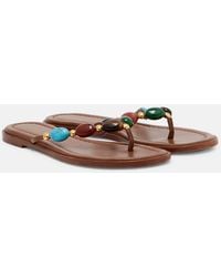Gianvito Rossi - Shanti Leather Thong Sandals - Lyst