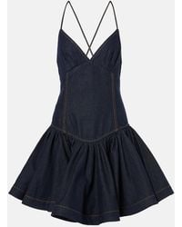 Zimmermann - Crush Denim Minidress - Lyst