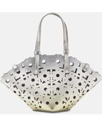 Aquazzura - Daisy Mini Metallic Leather Basket Bag - Lyst