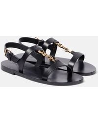 Saint Laurent - Sandalen Cassandra Aus Leder - Lyst