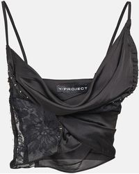 Y. Project - Lace-trimmed Cropped Camisole - Lyst