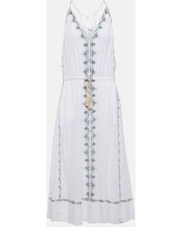 Isabel Marant - Siana Embroidered Cotton Midi Dress - Lyst