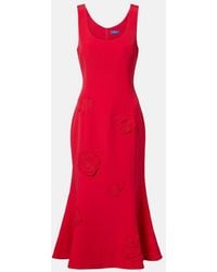 LEO LIN - Emily Floral-Applique Midi Dress - Lyst