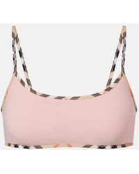 Burberry - Bikini-Oberteil Check - Lyst