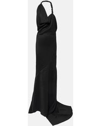 Maticevski - Desires Asymmetric Bead-embellished Twill Halterneck Gown - Lyst