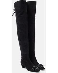 Roger Vivier - Belle Vivier 45 Suede Over-The-Knee Boots - Lyst
