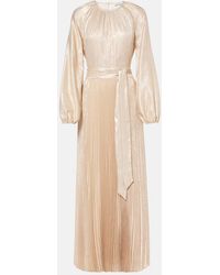 Jonathan Simkhai - Varenya Pleated Satin Midi Dress - Lyst
