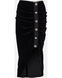 Veronica Beard - Ari Embellished Velvet Midi Skirt - Lyst