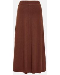 JOSEPH - Jupe Midi En Soie, Coton Et Cachemire Melanges - Lyst