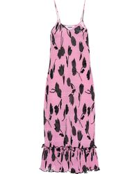 Ganni Exklusiv bei Mytheresa – Midikleid aus Georgette - Pink