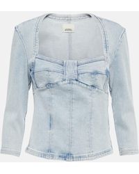 Isabel Marant - Vanio Bleached Denim Top - Lyst