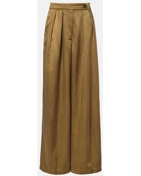 Dries Van Noten - Pleated High-Rise Wide-Leg Pants - Lyst