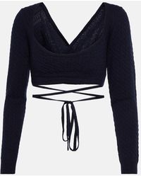 Patou - Cropped Wool And Cashmere Sweater - Lyst