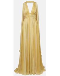 Elie Saab - Bedruckte Robe Aus Seide - Lyst