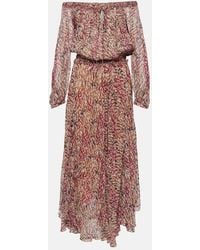 Isabel Marant - Bedrucktes Off-Shoulder-Maxikleid Volga - Lyst